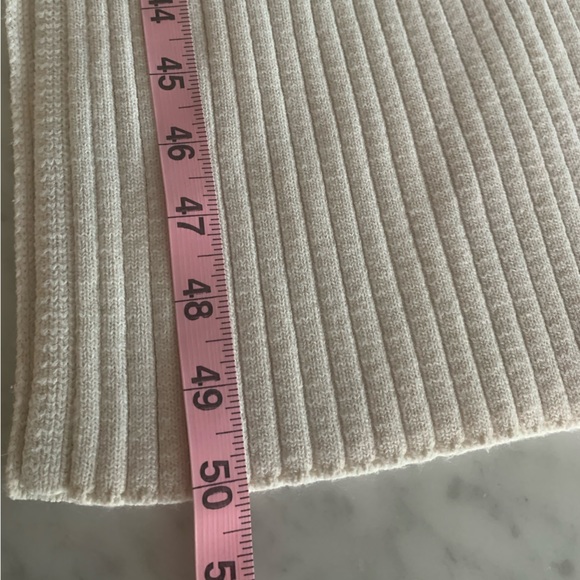 Joie cream knit ribbed maxi dress with side slits and frayed sleeve edge size XL - Picture 9 of 11